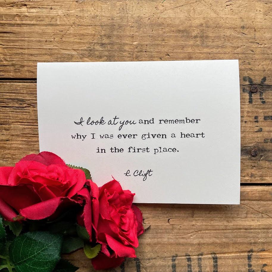heart with rose and quotes