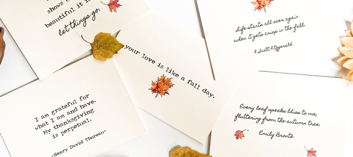 various fall quote cards from Alison Rose Vintage