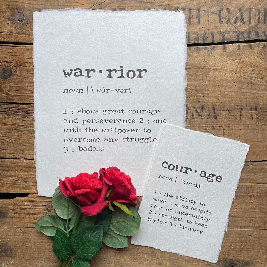 marriage definition print in typewriter font on handmade cotton paper–  Alison Rose Vintage