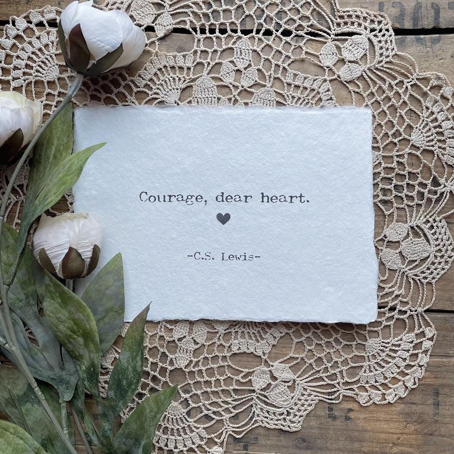 Courage, Dear Heart Narnia Quote Print – Breadcrumbs Paper Co