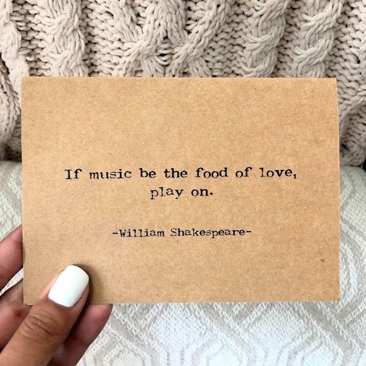 William Shakespeare Quote Print if Music Be the Food of -  Israel